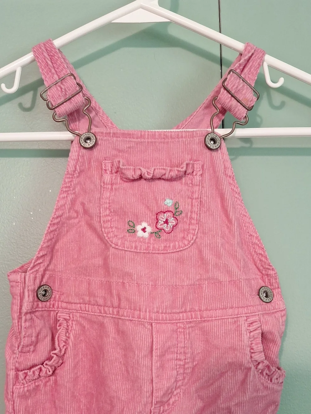 Oshkosh Bgosh Pink Little Girls Corduroy Overalls Size 12m